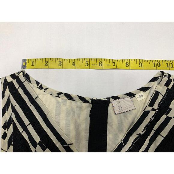 Anthropologie Postmark 9-H15 STCL Size 6 Black White Pleated Cocktail Dress P132 - Picture 12 of 13